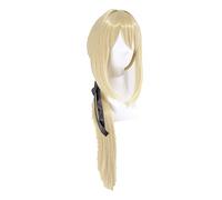 Violet Evergarden Cosplay Wigs Blonde Long Straight Heat Resistant Synthetic Hair Wig + Wig Cap + Black Ribbons