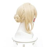 Violet Evergarden Ponytail Braid Buns Blonde Heat Resistant Hair Peluca Anime Cosplay Costume Wig + Wig Cap