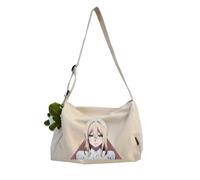 Violet Evergarden Shoulder Bag Anime Cute Shoulder Bag 30 * 20 * 20cm Travel Handbag Canvas Crossbody Bag Teenager Large Capacity Handbag (Off-White)
