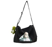 Violet Evergarden Shoulder Bag Anime Cute Shoulder Bag 30 * 20 * 20cm Travel Handbag Canvas Crossbody Bag Teenager Large Capacity Handbag (Black)