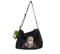 Violet Evergarden Shoulder Bag Anime Cute Shoulder Bag 30 * 20 * 20cm Travel Handbag Canvas Crossbody Bag Teenager Large Capacity Handbag (Black)