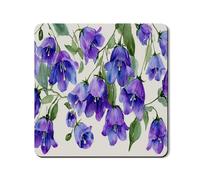 Violet Floral Washer Dryer Top Protector Mat, Elegant Floral Watercolor Washing Machine Dust Covers, Rubber Anti-slip Waterproof Washer And Dryer Mats for Laundry Room 24x24 Inch