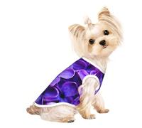 Violet Flower print Dog Shirts for Small Dogs Stretchy T-Shirts Lightweight Tank Top Sleeveless Striped Vest