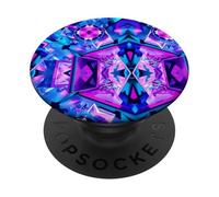 Violet Geometric Kaleidoscope Abstract Symmetry Design PopSockets Adhesive PopGrip