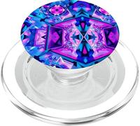 Violet Geometric Kaleidoscope Abstract Symmetry Design PopSockets PopGrip for MagSafe