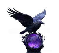 Violet Glow Raven LED Table Lamp, Gothic Crow Bird Desk Lamp with Bulb, Halloween Moonlight Decor for Bedside Bedroom Living Room