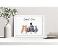 Violet Grace Personalised Daddy's Team Print, Custom Wall Art Framed Picture, Present For Dad, Family Portrait From Kids - 100% unique to you | A5, A4, A3 Printed & Framed