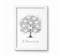 Violet Grace Personalised Family Tree Print - Custom Name Keepsake - Wall Art Present Gifts - A5, A4, A3 Prints & Framed
