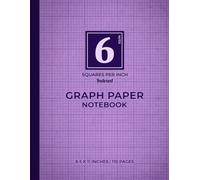 Violet Graph Paper Notebook | 6 Squares Per Inch - Indexed: Perfect for Students and Teachers | Elegant Violet Hue | A Choice for Clean and Detailed Projects | 110 Pages | 8.5 x 11 Inches