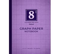Violet Graph Paper Notebook | 8 Squares Per Inch - Indexed: Perfect for Engineers and Architects | Elegant Violet Hue | Balances Precision and Efficiency | 110 Pages | 8.5 x 11 Inches
