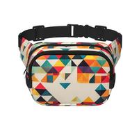 Violet Green Glow Fanny Pack for Women Men Fashion Waist Pack Adjustable Belt Bag for Workout Running Travelling Casual Waist Bag, Triangle Geometric, One Size
