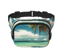 Violet Green Glow Fanny Pack for Women Men Fashion Waist Pack Adjustable Belt Bag for Workout Running Travelling Casual Waist Bag, Tropical Holidays, One Size