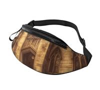 Violet Green Glow Fanny Pack for Women Men Fashion Waist Pack Adjustable Belt Bag for Workout Running Travelling Casual Waist Bag, Vintage Medieval Castle, One Size