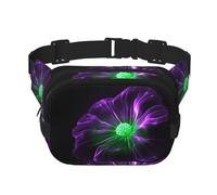 Violet Green Glow Fanny Pack for Women Men Fashion Waist Pack Adjustable Belt Bag for Workout Running Travelling Casual Waist Bag, Violet Green Glow, One Size