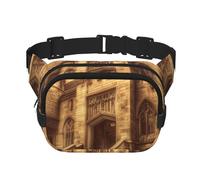 Violet Green Glow Fanny Pack for Women Men Fashion Waist Pack Adjustable Belt Bag for Workout Running Travelling Casual Waist Bag, Vintage Medieval Castle, One Size