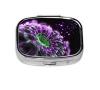 Violet Green Glow,Meta Pill Box 2 Compartment Medicine Case,Portable Organizer