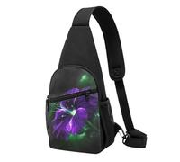 Violet Green Glow Printed Sling Backpacks Casual Crossbody Shoulder Bag Chest Pack for Men Women