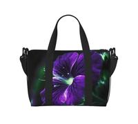 Violet Green Glow Printed Travel Duffel Bag for Women Men - Weekend Overnight Bags with Adjustable Shoulder Strap and Handle