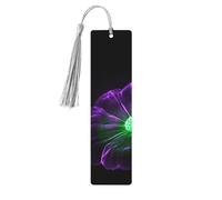 Violet Green Glow Wood Bookmark for Men Women Reading Wooden Bookmarks Unique Handmade Book Marks with Tassel Pendant Craft Bookmark for Book Lovers Birthday Teachers Gift