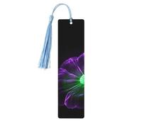 Violet Green Glow Wood Bookmark for Men Women Reading Wooden Bookmarks Unique Handmade Book Marks with Tassel Pendant Craft Bookmark for Book Lovers Birthday Teachers Gift