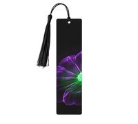 Violet Green Glow Wood Bookmark for Men Women Reading Wooden Bookmarks Unique Handmade Book Marks with Tassel Pendant Craft Bookmark for Book Lovers Birthday Teachers Gift