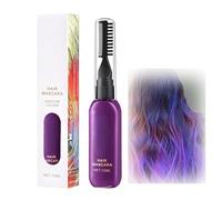 Violet Hair Mascara For Dazzling Colors - Semi-Permanent Washable Hair Dye Brush With Comb For Touch-Ups, Quick-Drying Non-Sticky Gel For Women Men, Lasting Vibrant Purple Tones For Parties Cosplay