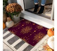 Violet Heart Doormat, Gothic Sacred Heart Door Mat for Autumn & Halloween Decor, Rubber Waterproof Non-Slip Dust Absorbent Front Doormats, Easy Clean 29x17 Inch
