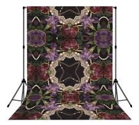 Violet Iris & Burgundy Carnation Motif Print Photography Backdrop - 152 Ã- 213 cm Portable Backdrop Curtains for Photo Shoot Backdrop for Home Party Use