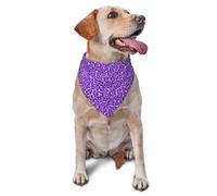 Violet Leopard Purple Print Dog Bandana for Small Medium Large Dogs, Adjustable Cute Cat Dogs Kerchief Triangle Bibs Scarf Handkerchief Accessories