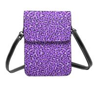 Violet Leopard Purple Print Small Crossbody Bags for Women, Small Purses Leather Cell Phone Cross Body Bag
