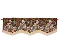 Violet Linen Decorative Christmas Tapestry Window Valance, 60" x 15", Teddy Bears Design