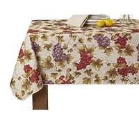 Violet Linen Tablecloth, Polyester, Beige, 60 x 102 in
