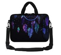 Violet Mist 14 Inch Laptop Shoulder Bag Carrying Case Laptop Sleeve 15 15.4 15.6 Inch Computer Messenger Bag Neoprene Waterproof Protective Tablet Handbag Handle Shoulder Strap, Dreamcatcher