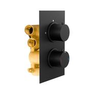 Violet Modern Round 2 Way Concealed Thermostatic Shower Mixer Valve - Black Matt