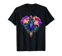 Violet Oil Beetle Between Sunset Moonflowers T-Shirt