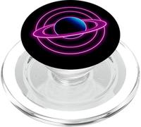 Violet Planet Rings Space Retro Futuristic Design PopSockets PopGrip for MagSafe