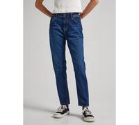Violet Straight Jeans with Taper and High Waist dark blue