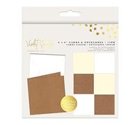 Violet Studios 6x6 Blank Cards and Envelopes, 12 Pack - Classic White, Cream & Kraft Brown Cards for Handmade Greeting Cards, Scrapbooking & Creative DIY Craft Projects