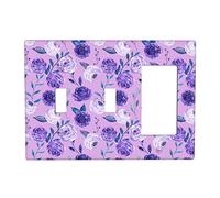 Violet Switch Cover Decorative Triple Toggle Wall Plate For Kitchen Girls Boys Room 3 Gang Standard Size 6.57" X 4.65"