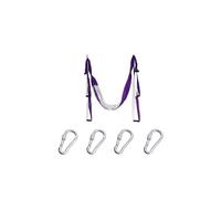 (Violet white) 6 Handles Aerial Yoga Hammock Flying Swing Anti gravity Pilates Exercises Device