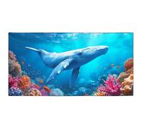 Violetpos Blue Whale Beach Towel, Extra Large 180x90 cm 250GSM Microfibre, Sand Free Quick Dry, Ideal Vacation Gifts with Carry Bag for Pool Cruise Camping
