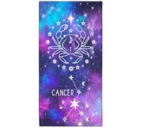Violetpos Cancer Zodiac Sign Beach Towel for Astrology Fans, Extra Large 180x90 cm 250GSM Microfibre, Sand Free Quick Dry, Ideal Vacation Gifts with Carry Bag for Pool Cruise Camping