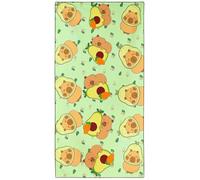Violetpos Capybara & Avocado Beach Towel, Extra Large 180x90 cm 250GSM Microfibre, Sand Free Quick Dry, Ideal Vacation Gifts with Carry Bag for Pool Cruise Camping
