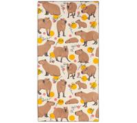 Violetpos Capybara Print Beach Towel, Extra Large 180x90 cm 250GSM Microfibre, Sand Free Quick Dry, Ideal Vacation Gifts with Carry Bag for Pool Cruise Camping