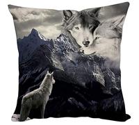 Violetpos Cushion Cover Sofa Decorative Cushion Cover Car Decorative Cushion Covers Cushion The Wolf Looking At The Mountains 40 x 40 cm