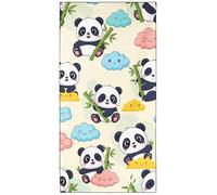 Violetpos Cute Panda & Cloud Beach Towel, Extra Large 180x90 cm 250GSM Microfibre, Sand Free Quick Dry, Ideal Vacation Gifts with Carry Bag for Pool Cruise Camping