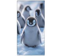 Violetpos Cute Penguin Beach Towel, Extra Large 180x90 cm 250GSM Microfibre, Sand Free Quick Dry, Ideal Vacation Gifts with Carry Bag for Pool Cruise Camping