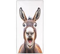 Violetpos Laughing Donkey Beach Towel, Extra Large 180x90 cm 250GSM Microfibre, Sand Free Quick Dry, Ideal Vacation Gifts with Carry Bag for Pool Cruise Camping