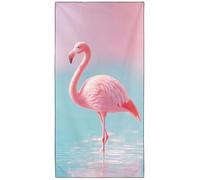 Violetpos Pink Flamingo Beach Towel, Extra Large 180x90 cm 250GSM Microfibre, Sand Free Quick Dry, Ideal Vacation Gifts with Carry Bag for Pool Cruise Camping