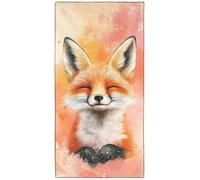 Violetpos Smiling Fox Beach Towel, Extra Large 180x90 cm 250GSM Microfibre, Sand Free Quick Dry, Ideal Vacation Gifts with Carry Bag for Pool Cruise Camping